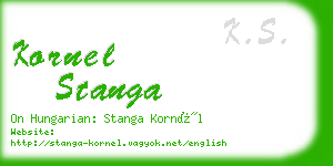 kornel stanga business card